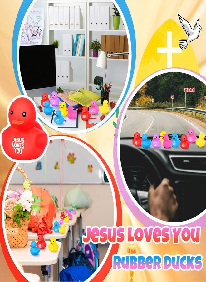 Deekin 60 Pcs Jesus Rubber Duck Bible Verse Easter Rubber Ducks for Church Events Religious Supplies Christian Party Favors Baskets Fillers Reward (2.2 Inches/5.5 cm) - Image 3